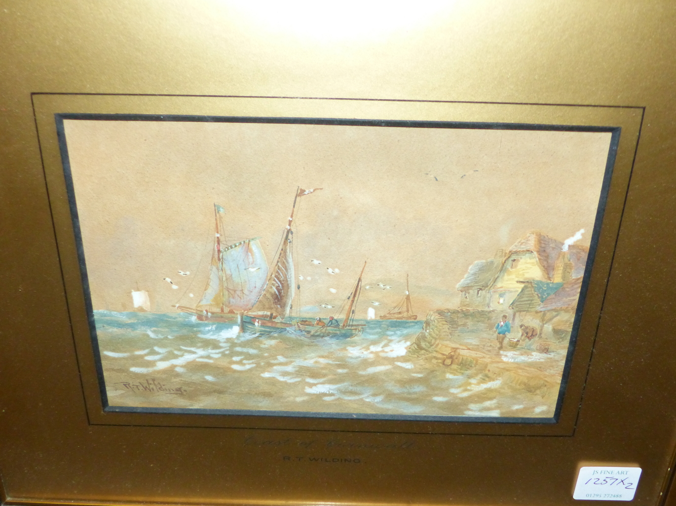R. T. WILDING (19th/20th.C.) NEAR EXMOUTH, AND COAST OF CORNWALL, SIGNED, TWO WATERCOLOURS. 14 x - Image 6 of 8