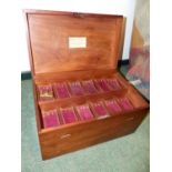 AN EARLY 19th.C. W HANCOCK'S MAHOGANY CONFIDENTIAL LETTER CASE, THE INTERIOR OF THE RECTANGULAR