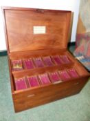 AN EARLY 19th.C. W HANCOCK'S MAHOGANY CONFIDENTIAL LETTER CASE, THE INTERIOR OF THE RECTANGULAR