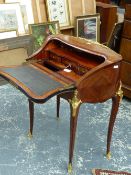 A 19TH CENTURY PARQUETRY INLAID SMALL BUREAU BY PAUL SORMANI WITH GILT BRONZE MOUNTS