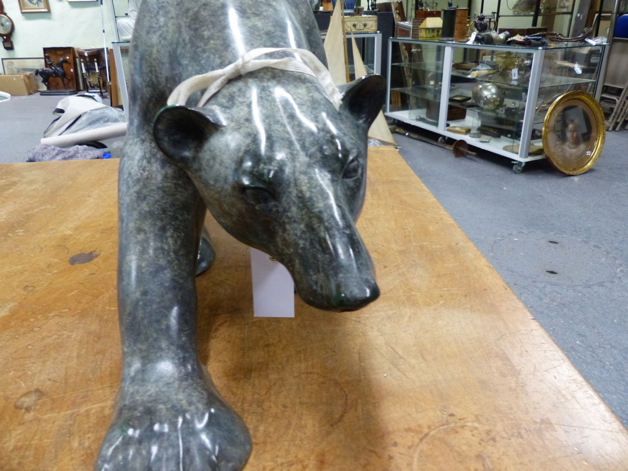 JONATHAN KNIGHT (1959-) ARR. PATINATED BRONZE OF A POLAR BEAR WALKING. SIGNED AND MONOGRAMED, - Image 4 of 17