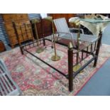 AN EARLY 20th.C.BRASS SINGLE BED FRAME.