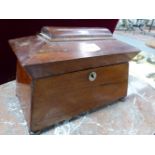A VICTORIAN BRASS CORNERED WALNUT WRITING SLOPE. W 50cms. TOGETHER WITH A ROSEWOOD TWO COMPARTMENT