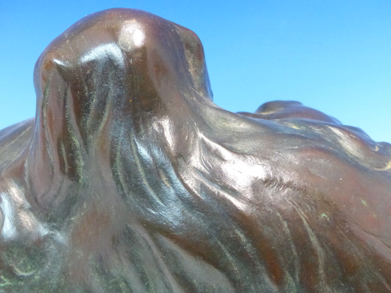 PAULINE BOUMPHREY. 1886-1959, BRONZE GROUP OF TWO SLEEPING SPANIEL PUPPIES ON RECTANGULAR POLISHED - Image 9 of 11