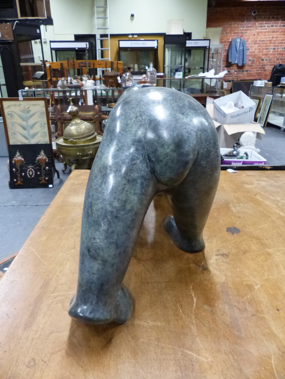 JONATHAN KNIGHT (1959-) ARR. PATINATED BRONZE OF A POLAR BEAR WALKING. SIGNED AND MONOGRAMED, - Image 9 of 17