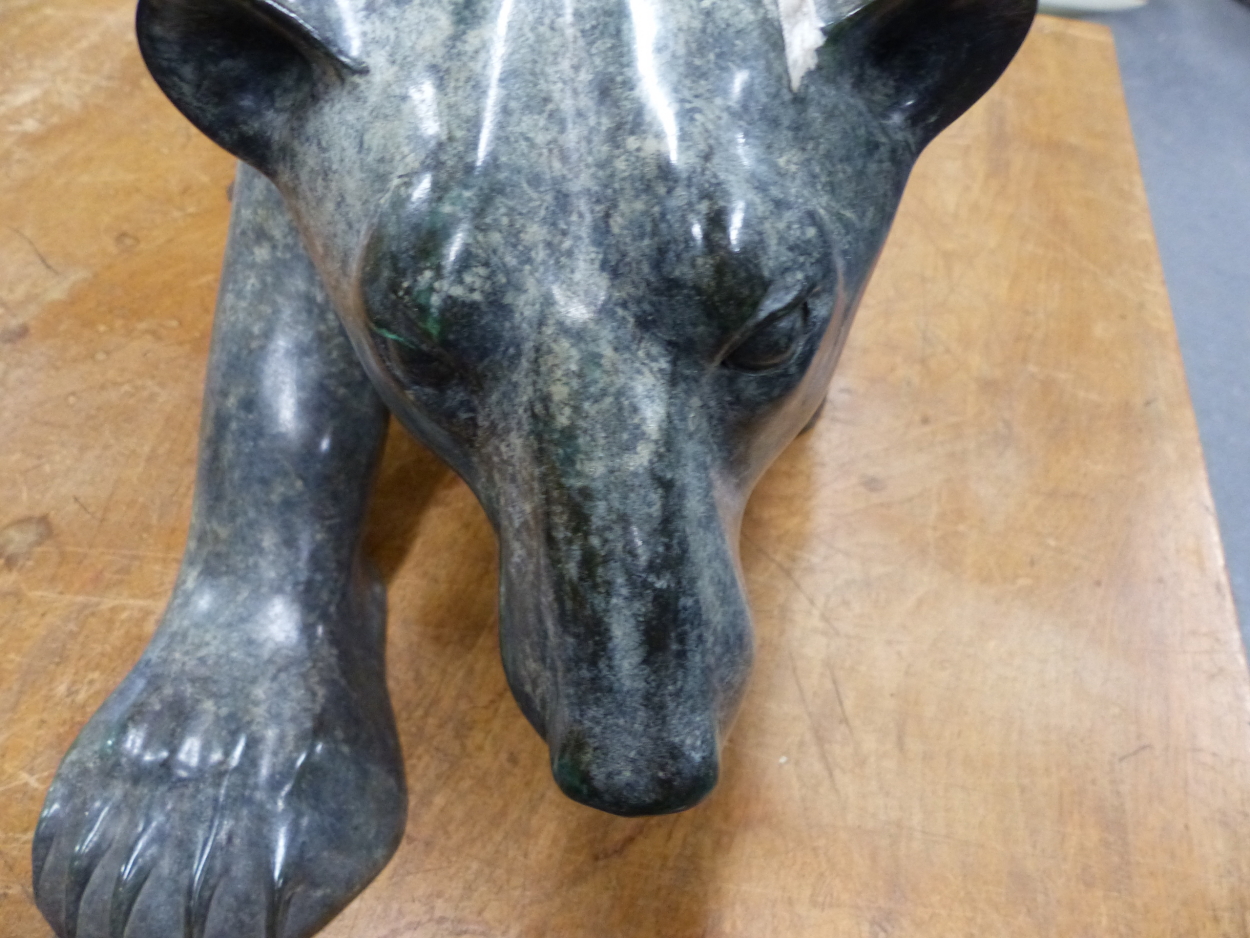 JONATHAN KNIGHT (1959-) ARR. PATINATED BRONZE OF A POLAR BEAR WALKING. SIGNED AND MONOGRAMED, - Image 6 of 17