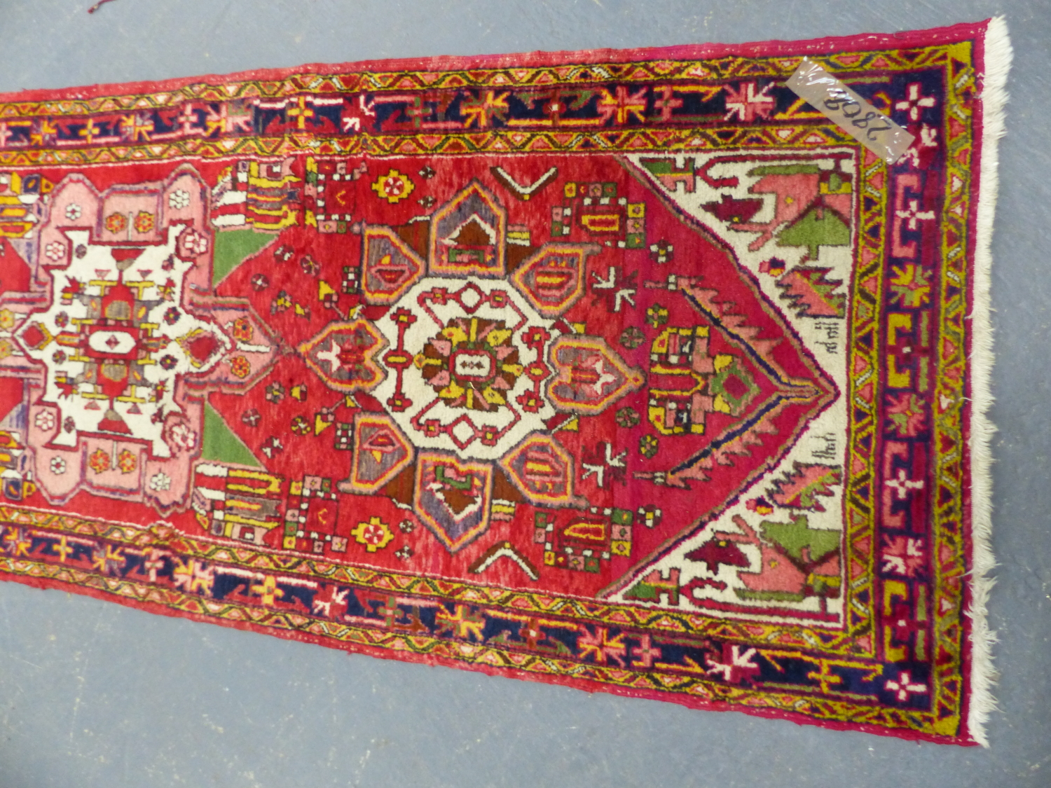 A PERSIAN TRIBAL RUNNER. 312 x 96cms. - Image 2 of 5