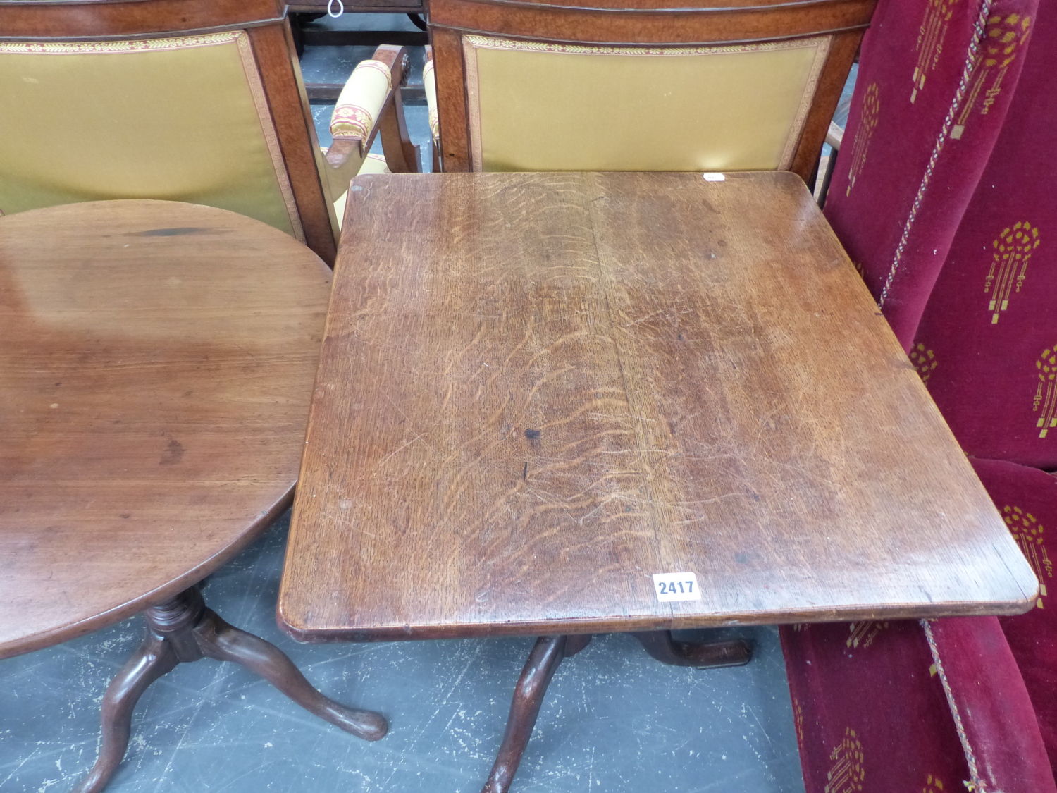 AN EARLY 19th.C.MAHOGANY BIRDCAGE TILT TOP TRIPOD TABLE. Dia.61cms TOGETHER WITH A SIMILAR PERIOD - Image 4 of 9