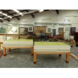 A PAIR OF BESPOKE MUSEUM QUALITY DISPLAY CABINETS. W.170 x D.90 x H.187cms.