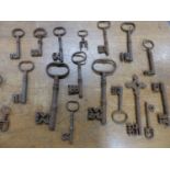 A COLLECTION OF IRON KEYS.