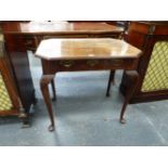 A GEORGIAN AND LATER OAK OCTAGONAL TOP ONE DRAWER TABLE, PAD FEET. H. 72 x W. 79 x D. 56cms.