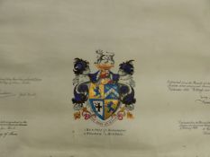 A 1925 ROYAL COLLEGE OF ARMS FAMILY TREE OF THE BENTALL FAMILY BY DESCENT TO STEPHEN WILLIAM