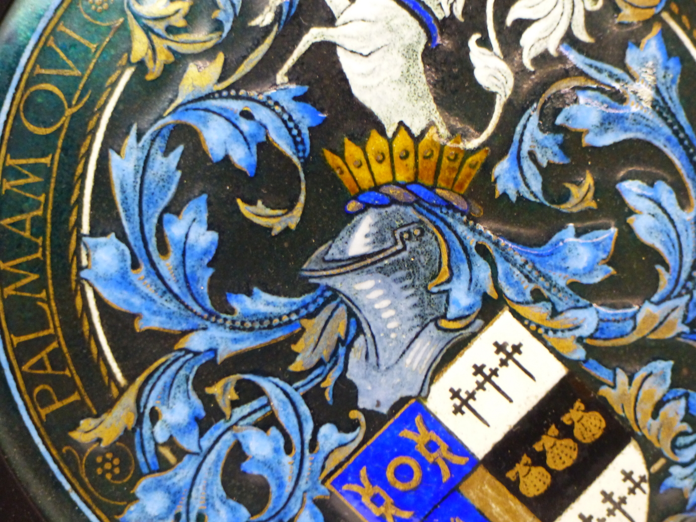 H E SIMPSON, LEEDS, HIS 1912 ENAMEL ROUNDEL FOR THE ACHIEVEMENT OF ARMS OF S D KITSON ESQ. WITHIN - Image 3 of 10
