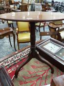 A 19th C. MAHOGANY OVAL TOPPED TRIPOD WINE TABLE. W 53.5 x D 39 x H 57.5cms.