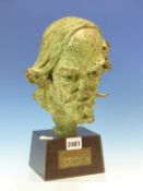 BARNEY SEALE (1896-1957) ARR. PORTRAIT BUST OF AUGUSTUS JOHN. BRONZE. SIGNED AND DATED.