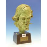 BARNEY SEALE (1896-1957) ARR. PORTRAIT BUST OF AUGUSTUS JOHN. BRONZE. SIGNED AND DATED.