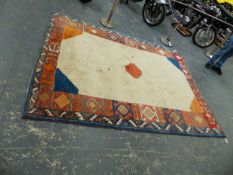 AN ORIENTAL TRIBAL CARPET. 284 x 212cms.