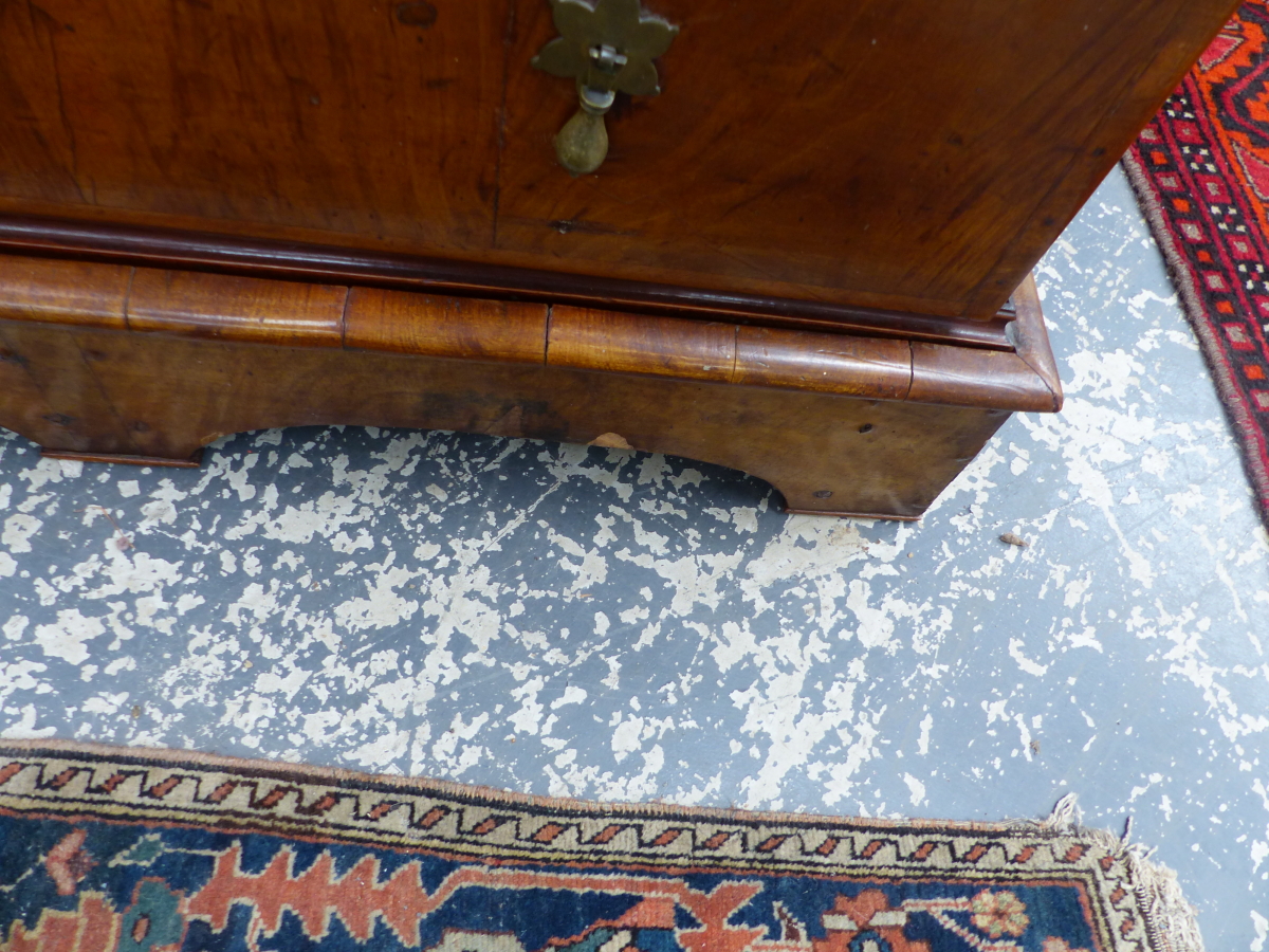 AN 18th.C. AND LATER WALNUT CHEST OF THREE SHORT AND THREE LONG GRADUATED DRAWERS ON SHAPED PLINTH - Image 13 of 13