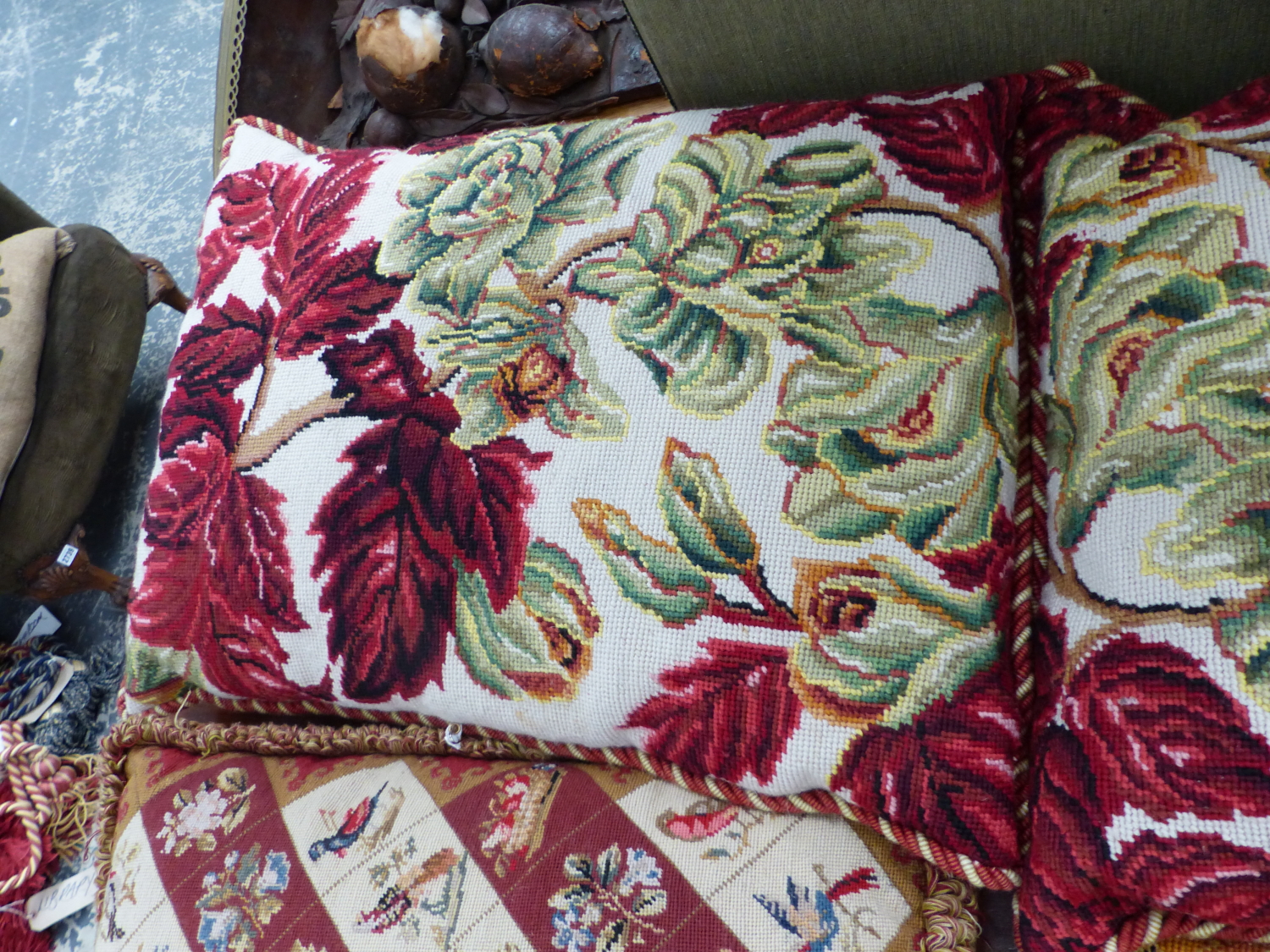 SIX NEEDLEPOINT SCATTER CUSHIONS. - Image 5 of 10