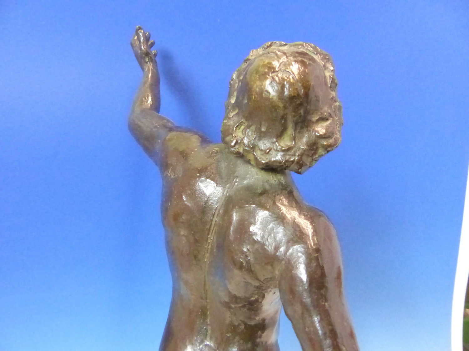 ROBERT CAUER. B.1863. DARMSTADT. SURSAM CORDA A BRONZE NUDE MAN WITH A STICK IN HIS RIGHT HAND AND - Image 18 of 19