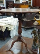 A GEORGIAN MAHOGANY BIRDCAGE TILT TOP TRIPOD TABLE. Dia.73cms x H.73cms.