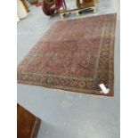 AN ANTIQUE PERSIAN KESHAN CARPET. 361 x 262cms.