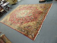 A PERSIAN CARPET OF CLASSIC DESIGN 390 x 300cms.