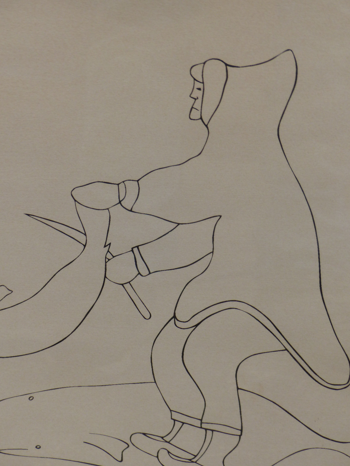 INUIT ART. RUPEE NATSIAPIK (1933 - ****). SELF PORTRAIT. PENCIL SIGNED AND NUMBERED 19/40. 1981