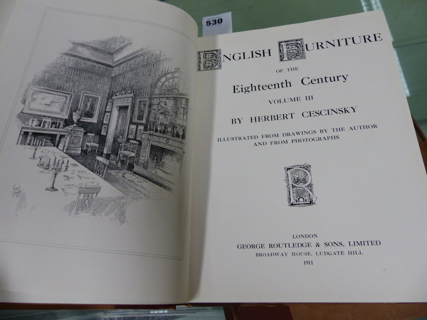 HERBERT CESCINSKY, ENGLISH FURNITURE OF THE 18th C. 1909-11. - Image 2 of 3