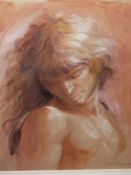 COLIN FROOMS. (1933-2017) ARR. STUDY OF MAN FOR THE PAINTING HEATWAVE, PASTEL, SIGNED, FRAMED AND