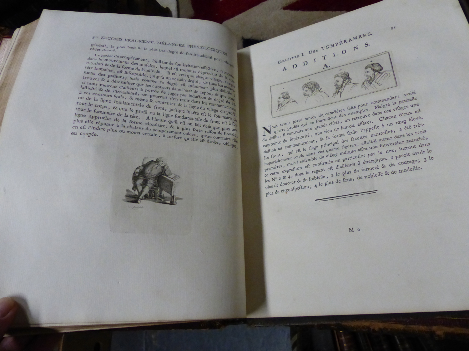 JEAN GASPARD LAVATER, ESSAI SUR LA PHYSIOGNOMONIE, THREE VOLUMES, THE LATTER TWO DATED 1783 AND - Image 14 of 14