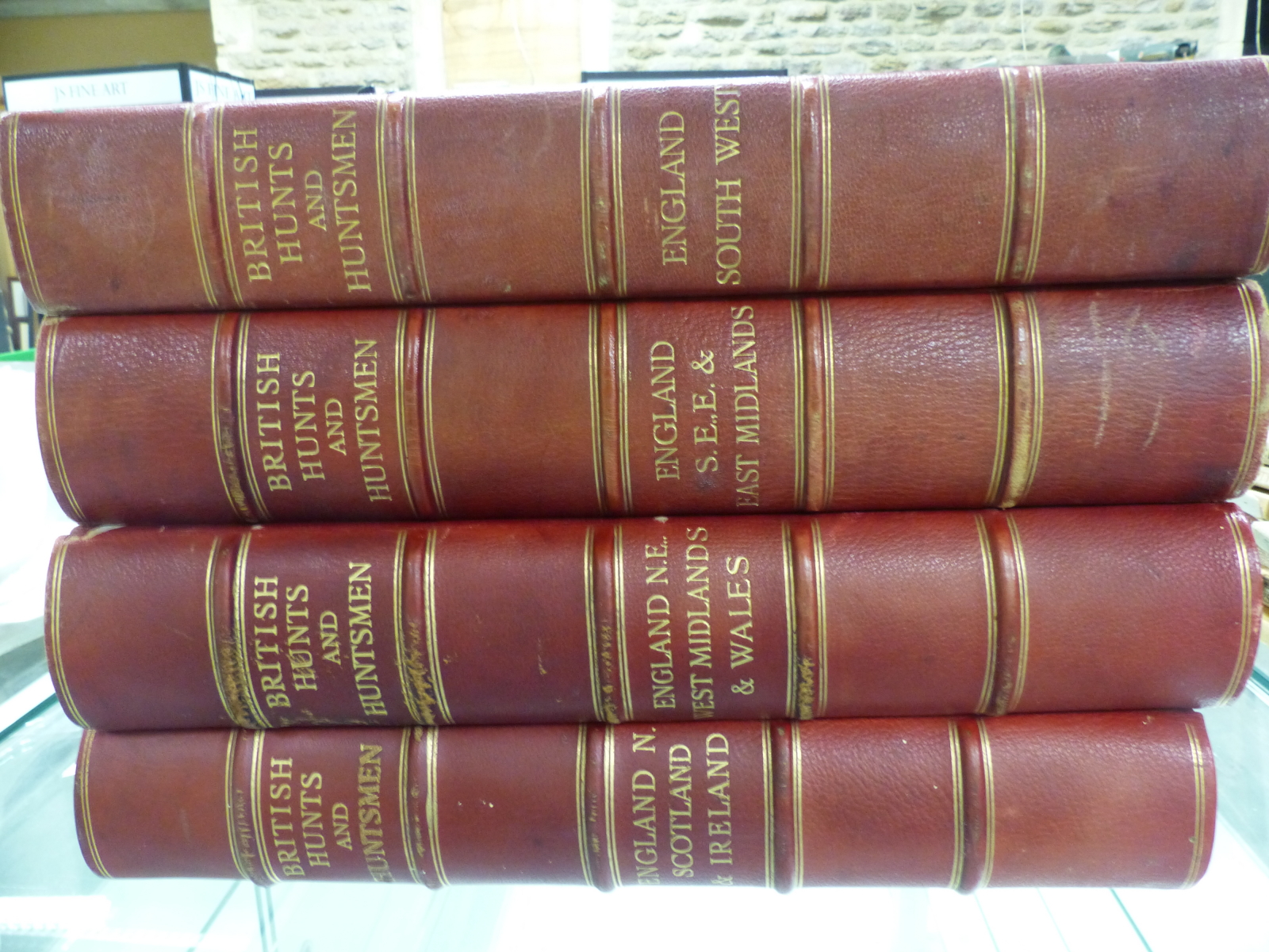 SPORTING LIFE, BRITISH HUNTS AND HUNTSMEN, FOUR VOLUMES 1908-1911, LARGE QUARTO, QUARTER BOUND IN