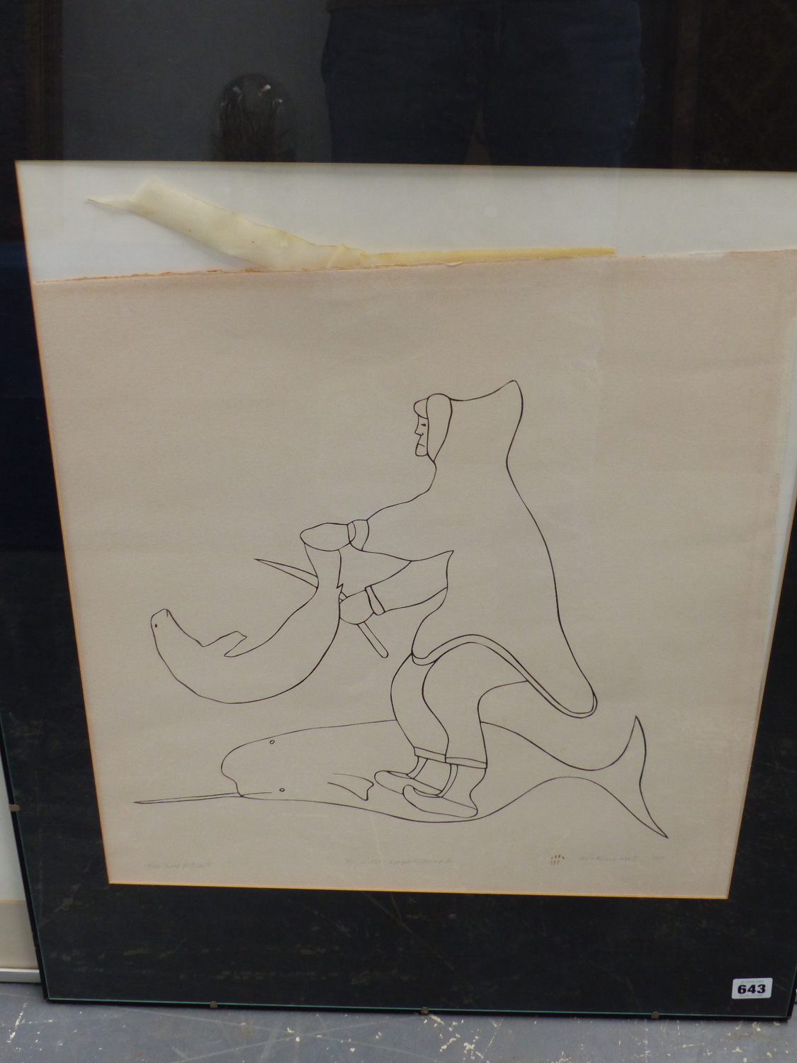 INUIT ART. RUPEE NATSIAPIK (1933 - ****). SELF PORTRAIT. PENCIL SIGNED AND NUMBERED 19/40. 1981 - Image 2 of 6