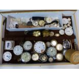 VARIOUS POCKET WATCHES, WRISTWATCH HEADS, MOVEMENTS ETC. (QTY)