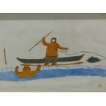 INUIT ART. TOMMY EEVIK (PANGNIRTUNG 1951 -) THE STORY OF KUPAG, PENCIL SIGNED AND NUMBERED