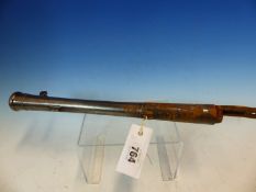 AN ANTIQUE FLINTLOCK BLUNDERBUSS GUN BARREL..