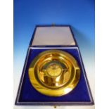 A HALLMARKER SILVER GILT SMALL DISH COMMEMORATION THE JOINING OF THE EEC. 1973