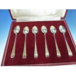 A CASED SET OF SIX HALLMARKED SILVER COFFEE SPOONS