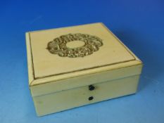 TWO ANTIQUE CHINESE CARVED IVORY SMALL TABLE BOXES