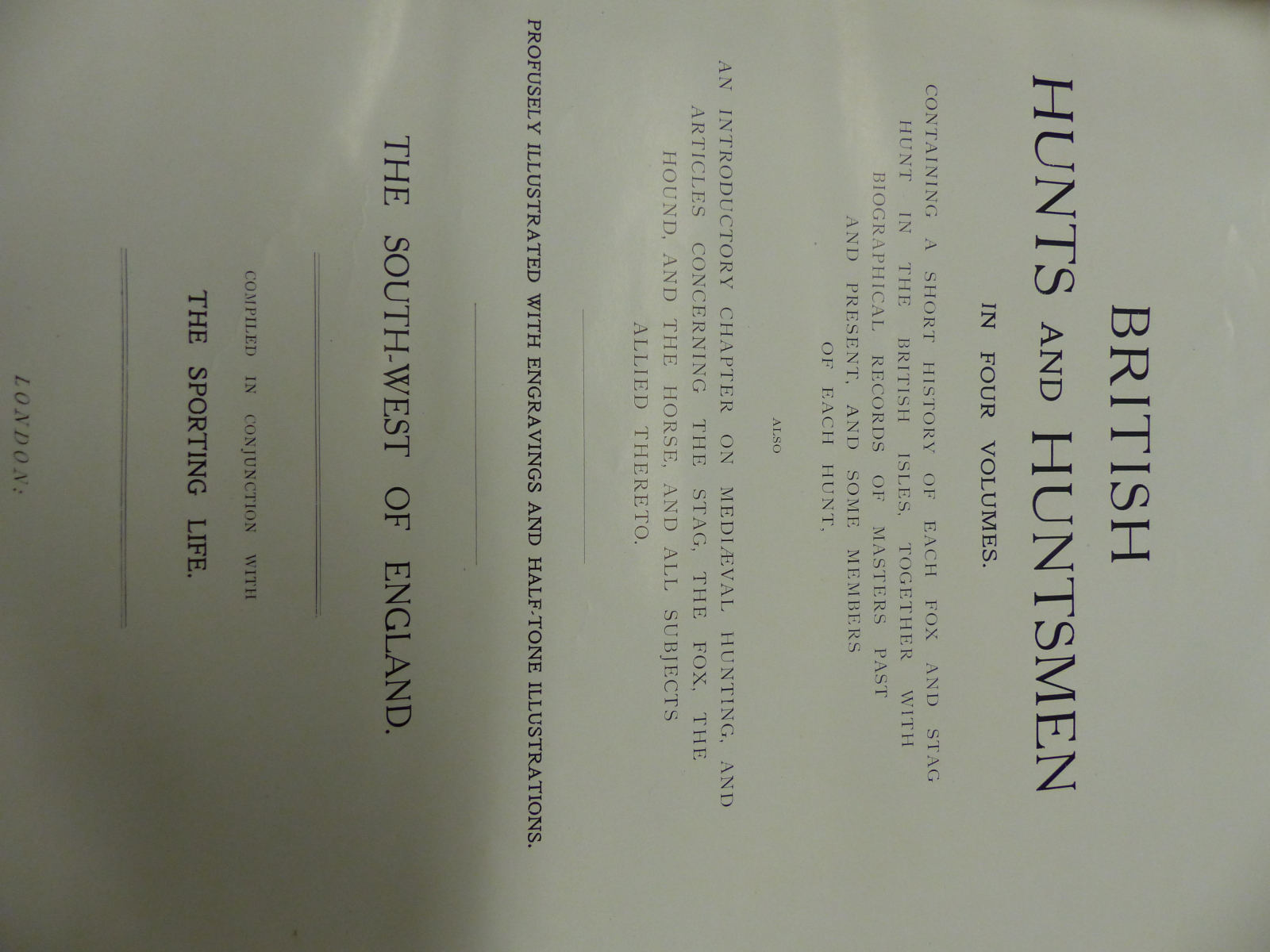 SPORTING LIFE, BRITISH HUNTS AND HUNTSMEN, FOUR VOLUMES 1908-1911, LARGE QUARTO, QUARTER BOUND IN - Image 6 of 9