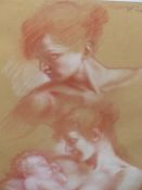 COLIN FROOMS. (1933-2017) ARR. MOTHER AND CHILD STUDY, PASTEL, SIGNED. 22 x 31cms.