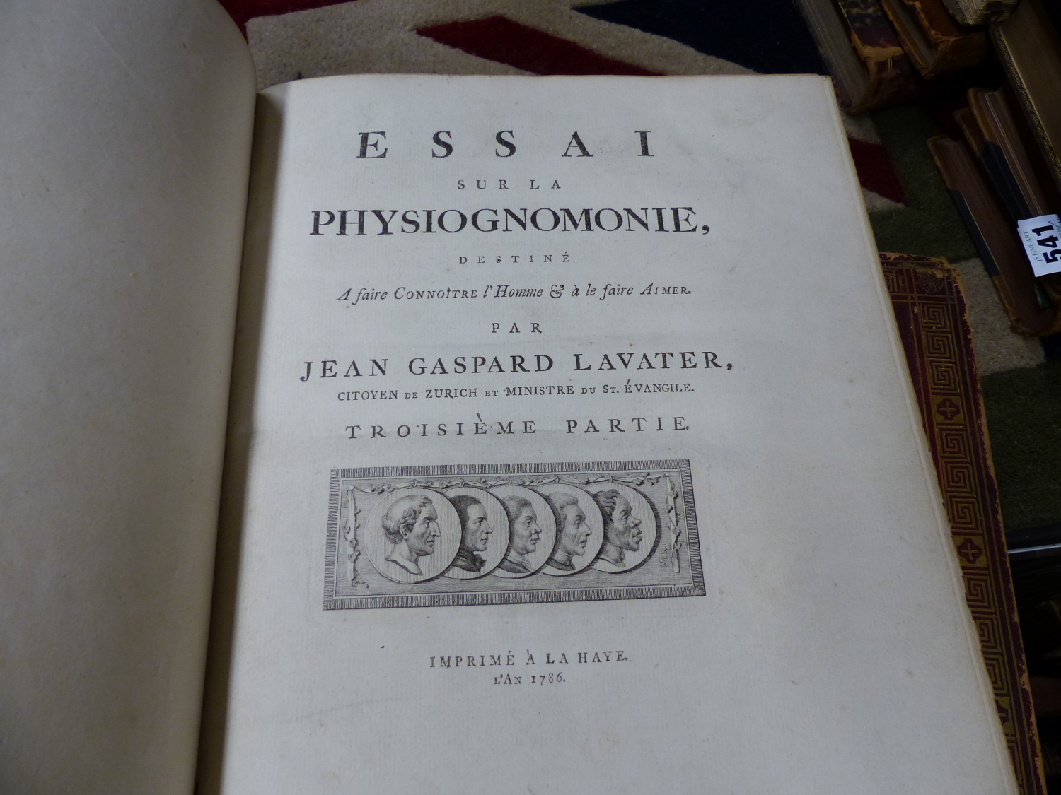 JEAN GASPARD LAVATER, ESSAI SUR LA PHYSIOGNOMONIE, THREE VOLUMES, THE LATTER TWO DATED 1783 AND - Image 12 of 14