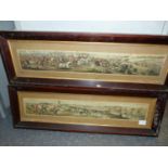 TWELVE ROSEWOOD FRAMED ANTIQUE HAND COLOURED COACHING PRINTS. 9 x 55cms (12).