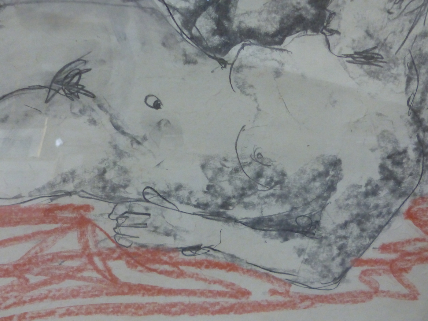 THREE 20th.C.FIGURE STUDIES, TWO INDISTINCTLY SIGNED OR INSCRIBED, WATERCOLOUR AND PEN AND INK. - Image 11 of 12