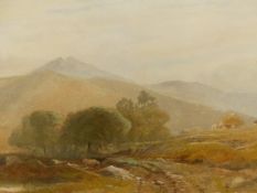 J. W. WHITTAKER. (1829-1876) A HIGHLAND FARMING SCENE, WATERCOLOUR SIGNED AND DATED 1875 48 x