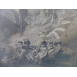 AN ANTIQUE FOLIO PRINT. THE DEATH OF MAJOR PIERSON AFTER J.S. COPLEY 68 x 90cms.