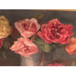 PAULINE BOUMPHREY (1886-****). ROSES, SIGNED AND DATED 1954, OIL ON BOARD. 36 x 46cms.