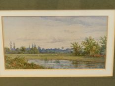 SUTTON PALMER. (1854-1933) A PAIR OF RIVER VIEWS, ONE INITIALLED AND DATED, WATERCOLOUR. 13.5 x