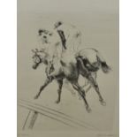 COUNT RENE BOUET-WILLAUMEZ (1900-1979). ARR. APRES LE COURSE, PENCIL SIGNED LIMITED EDITION PRINT.