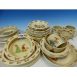 A COLLECTION OF ROYAL DOULTON BUNNYKINS WARES WITH BARBARA VERNON'S NAME BY THE PRINTED IMAGES